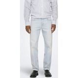 EDGE - Straight Fit Jeans - Gebleekt - Mid Waist - Denim