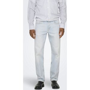 EDGE - Straight Fit Jeans - Gebleekt - Mid Waist - Denim