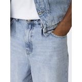 ONSCARL - Bandplooi Jeans - Effen - Denim - Light Washed - Wide Leg