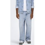 ONSCARL - Bandplooi Jeans - Effen - Denim - Light Washed - Wide Leg