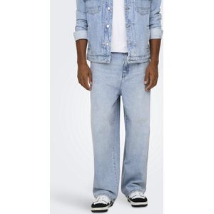 ONSCARL - Bandplooi Jeans - Effen - Denim - Light Washed - Wide Leg