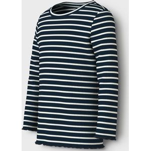 Name It Mini - Nmfvemma Ls Slim Top - T-shirt - Helder Wit - Knoopdetails - Lange Mouwen