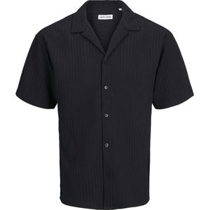 Jack & Jones - JJMASSIMO - Overhemd - Zwart - Comfort Fit, Kwartmouw, Effen