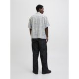 JACK&JONES - JJWAYNE AOP RESORT SHIRT SS - Heren - Overhemd - Lichtblauw - Keperstof