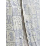 JACK&JONES - JJWAYNE AOP RESORT SHIRT SS - Heren - Overhemd - Lichtblauw - Keperstof