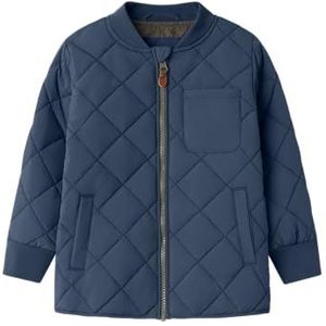 NAME IT - Gewatteerde Jas - Blauw - Doorgestikt - Hoge Hals - Lange Mouwen