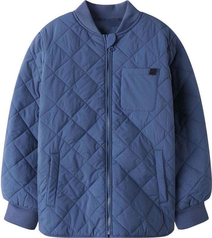 NAME IT - Gewatteerde Jas - Blauw - Doorgestikt - Lange Mouwen