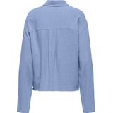 Only Blouse Blauw - ONLSOLVI L/S LINEN Blouse