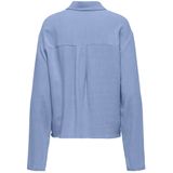Only Blouse Blauw - ONLSOLVI L/S LINEN Blouse