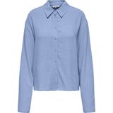 Only Blouse Blauw - ONLSOLVI L/S LINEN Blouse