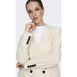 Only - Dubbelbreasted Jas - Wit - 84% PL, 13% VI, 3% EA