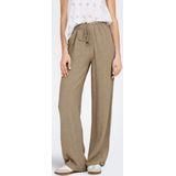 ONLY - Solvi - Broek - Olijfgroen - Wide Leg - Mid Waist