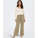 ONLY - Solvi - Broek - Olijfgroen - Wide Leg - Mid Waist