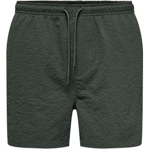 Only & Sons - Zwembroek - Blauw - Seersucker - Normale Pasvorm