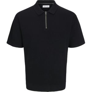 Jack & Jones Jjtroy Knit Zip Polo, zwart, XXL