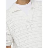 Only & Sons - V-hals Polo - Gebreide Trui - Wit - 100% Katoen