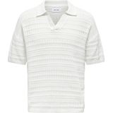 Only & Sons - V-hals Polo - Gebreide Trui - Wit - 100% Katoen