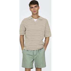Onsgrayson - Gebreide Polo - Korte Mouwen - Split Hals - Drop Fit