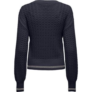 Ony - Onasa S - Gebreide Trui - Blauw - Ronde Hals - Lange Mouwen