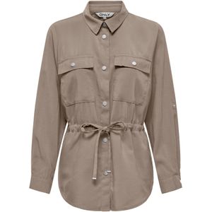 Only - Blouse - Taupe - 93% Viscose 7% Polyester