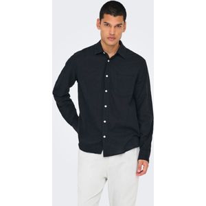 ONSCAIDEN Life REG LS 1 PKT Shirt NOOS, zwart, L