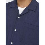Onscaiden - Overhemd - Blauw - Katoen - Korte Mouwen - Relaxed Fit