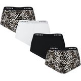 Pieces - Pclogo Lady - Onderbroek - Silver Grey/Leo - 4 Stuks - Katoen/Elastan