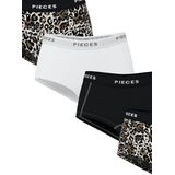 Pieces - Pclogo Lady - Onderbroek - Silver Grey/Leo - 4 Stuks - Katoen/Elastan