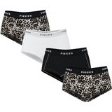 Pieces - Pclogo Lady - Onderbroek - Silver Grey/Leo - 4 Stuks - Katoen/Elastan