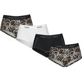 Pieces - Pclogo Lady - Onderbroek - Silver Grey/Leo - 4 Stuks - Katoen/Elastan