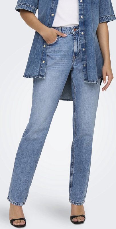 Only - Straight Jeans - Licht Medium Blauw - Denim - Dames