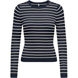ONLY Strickpullover »ONLMILA LS STRIPE BUTTON O-NECK CC KNT«