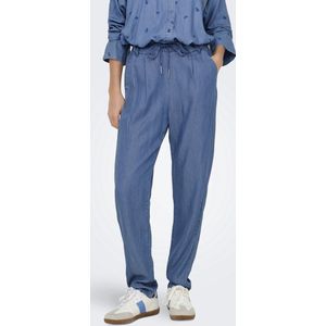 Only - Slim-Fit Broek - Lichtblauw - 100% Lyocell - Vetersluiting