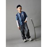 Top - Rubberen Print - V-hals - Korte Mouwen - Jersey - Regular Fit