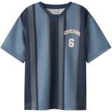 Top - Rubberen Print - V-hals - Korte Mouwen - Jersey - Regular Fit