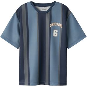 Top - Rubberen Print - V-hals - Korte Mouwen - Jersey - Regular Fit