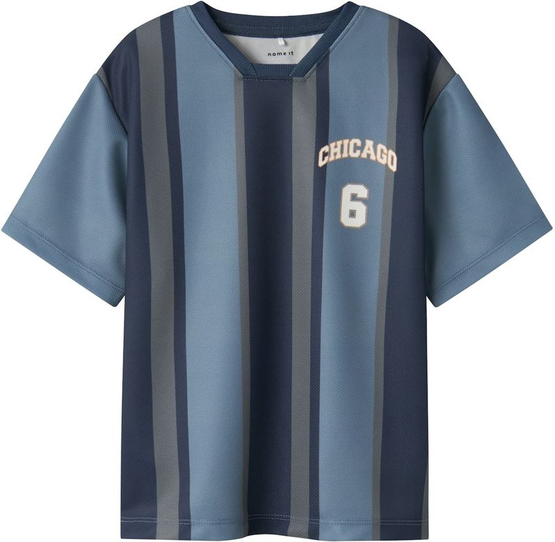 Top - Rubberen Print - V-hals - Korte Mouwen - Jersey - Regular Fit