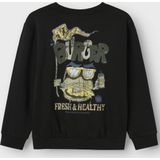 NAME IT - Nkmtegeo Ls Nreg - Sweatshirt - Zwart - Katoen - 1 stuk