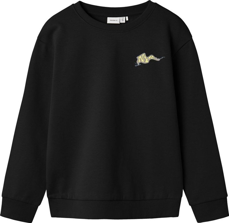 NAME IT - Nkmtegeo Ls Nreg - Sweatshirt - Zwart - Katoen - 1 stuk