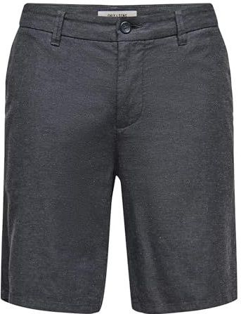 ONLY & SONS - ONSMARK - Chino-short - Zwart - Katoen/Linnen