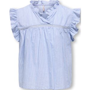 ONLY GIRLS - Overhemd - Wit - Geweven Stof - Mouwloos met Ruches