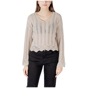 Only, Dames, Truien, Beige, Maat: L Katoen,