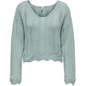 Only - Gebreide Trui - Groen - 60% Katoen, 40% Polyester
