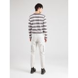 Cargo Broek - Twill - Tapered Fit - Zwart - Riemlussen - Elastisch Detail