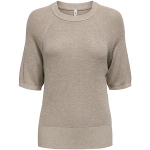 ONLY ONLLECIA LIFE SS RAGLAN O-NECK CC KNT Dames Trui - String Melange
