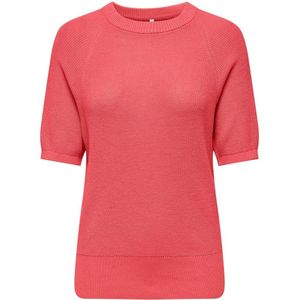 ONLY - ONLLECIA LIFE - Gebreide Top - Dubarry Melange - O-hals, Korte Mouwen, Regular Fit