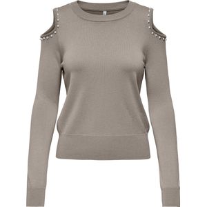 Only - Ronde Hals Langemouwentrui - Beige - 30% Polyester 70% Viscose