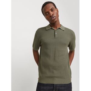 JACK&JONES - JPRCCCOOPER KNIT POLO SS SN - Heren - Polo - Groen - Gebreid