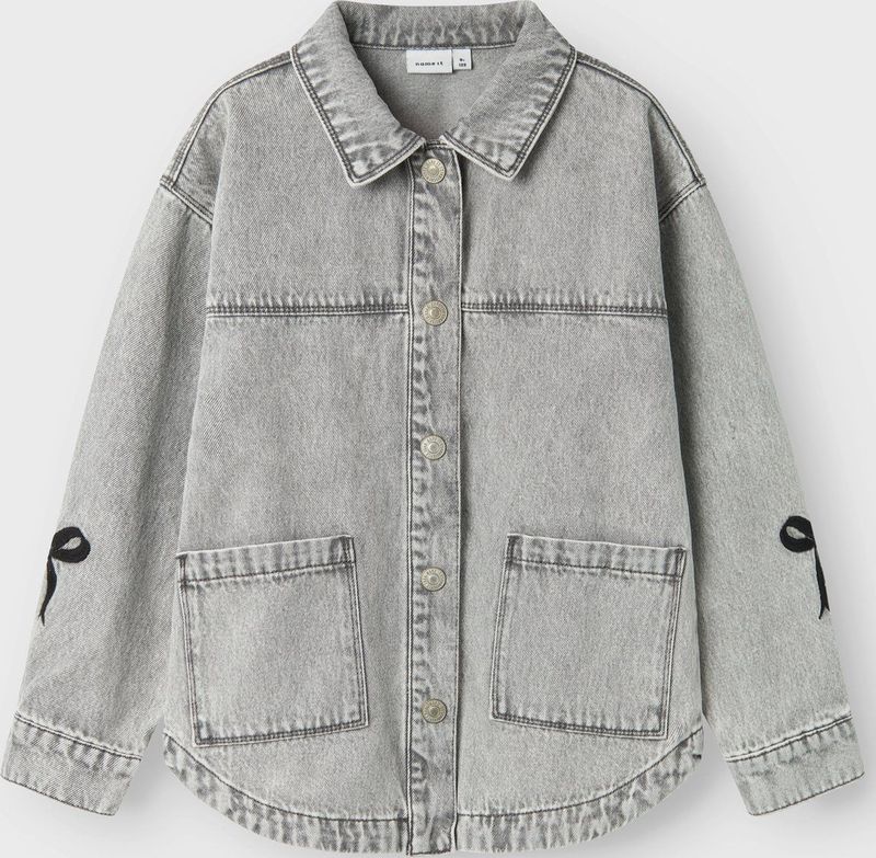 NAME IT - NKFGLORIA DNM EMB JACKET - Meisjes - Buitenjas - Denim - Afgedragen Look