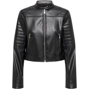 Only - ONLSARAMY FAUX LEATH MOTO JACKET - Imitatieleren Jack - Zwart